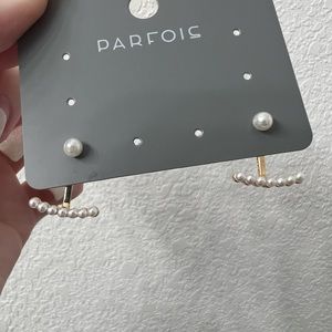 Dainty Gold Pearl Front Back Earrings